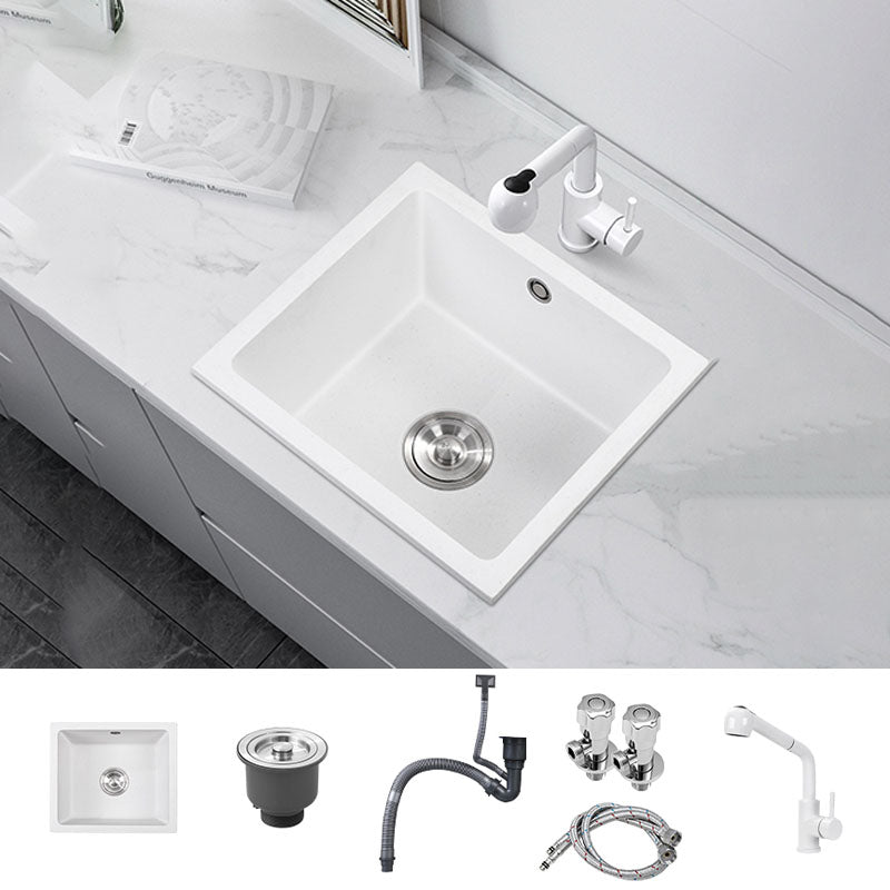 Modern Style Kitchen Sink Quartz Single Bowl Kitchen Sink with Square Shape