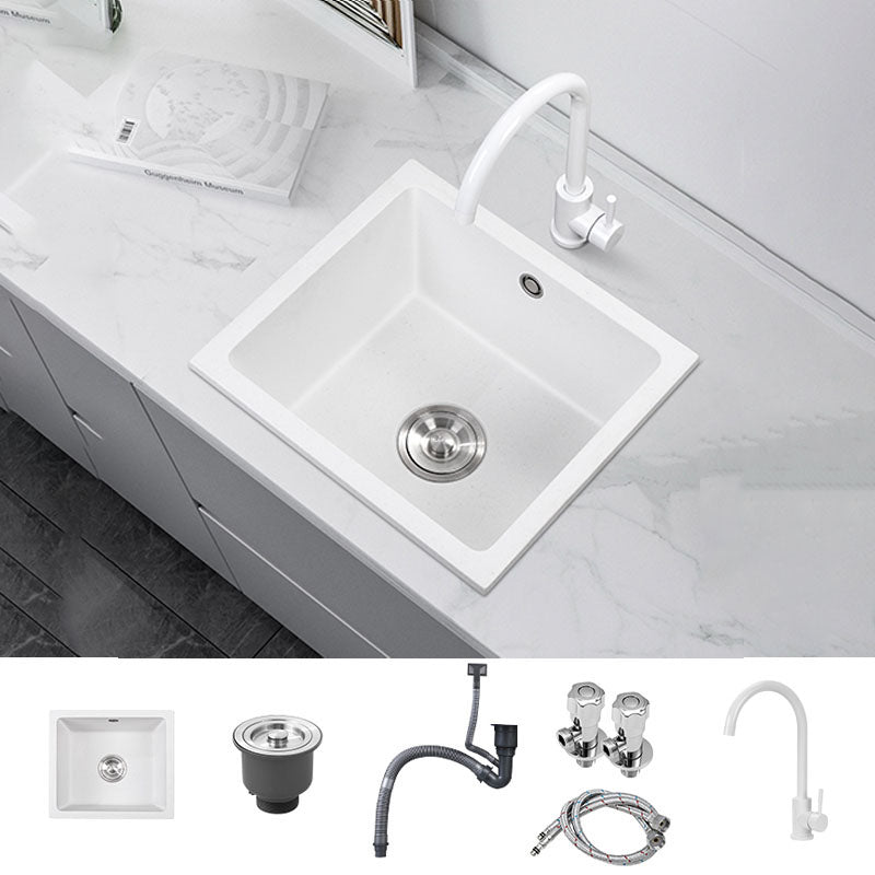 Modern Style Kitchen Sink Quartz Single Bowl Kitchen Sink with Square Shape