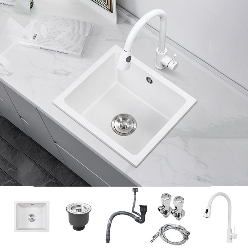 Modern Style Kitchen Sink Quartz Single Bowl Kitchen Sink with Square Shape