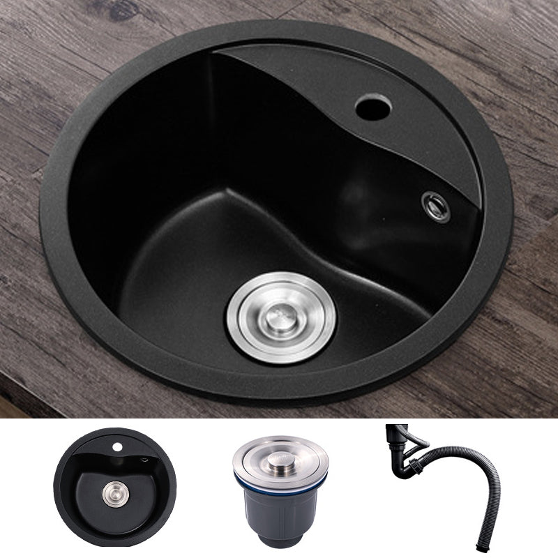 Quartz Kitchen Sink Modern Single Bowl Kitchen Sink with Round Shape