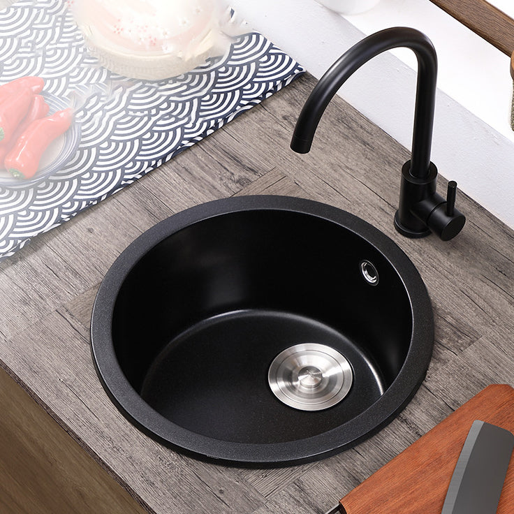 Quartz Kitchen Sink Modern Single Bowl Kitchen Sink with Round Shape