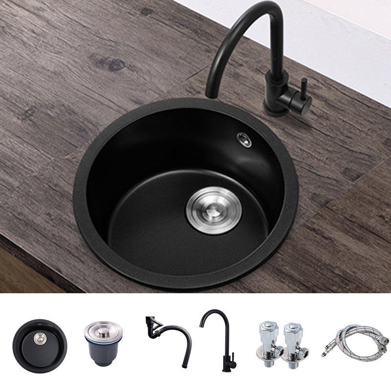 Quartz Kitchen Sink Modern Single Bowl Kitchen Sink with Round Shape