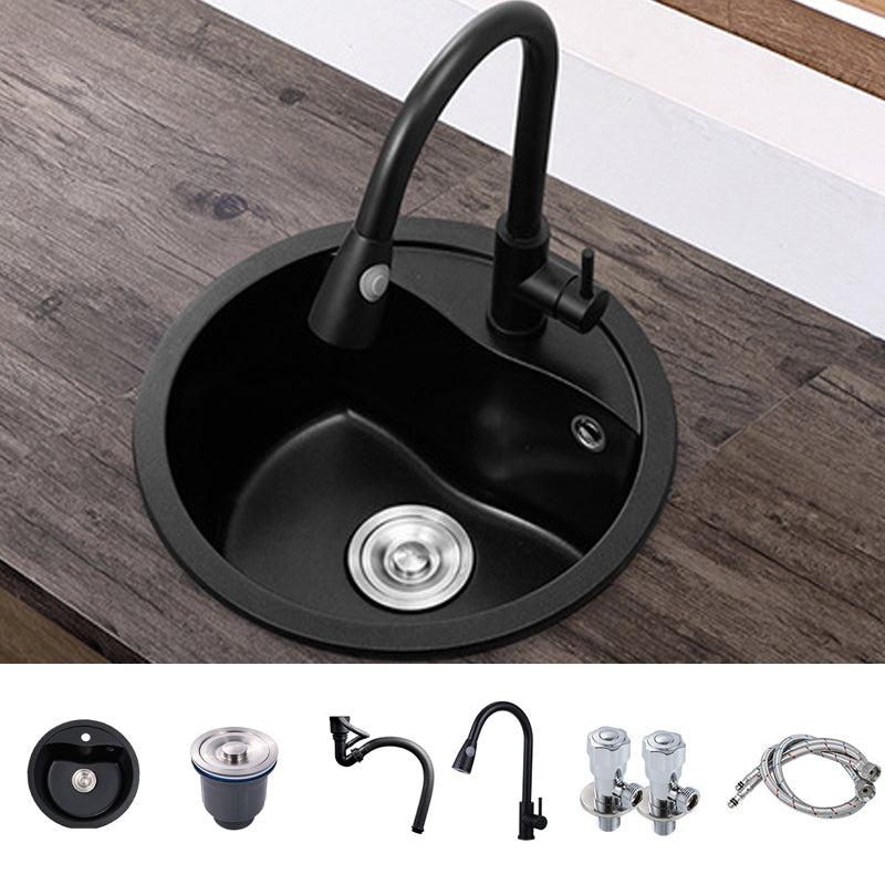 Quartz Kitchen Sink Modern Single Bowl Kitchen Sink with Round Shape