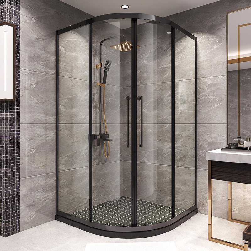 Semi-Frameless Tempered Glass Shower Enclosure with Pedestal Half-Framed Shower Enclosure