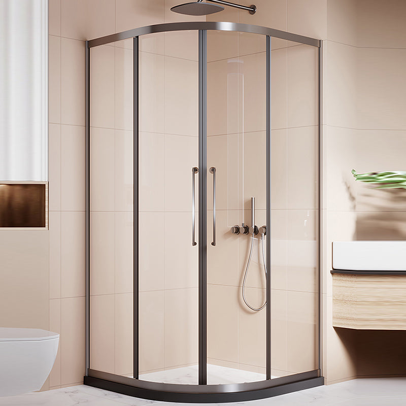 Semi-Frameless Tempered Glass Shower Enclosure with Pedestal Half-Framed Shower Enclosure