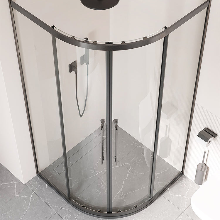 Semi-Frameless Tempered Glass Shower Enclosure with Pedestal Half-Framed Shower Enclosure