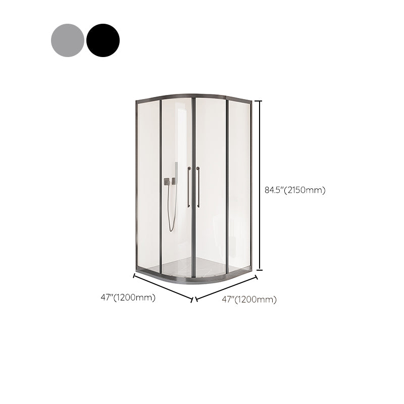 Semi-Frameless Tempered Glass Shower Enclosure with Pedestal Half-Framed Shower Enclosure