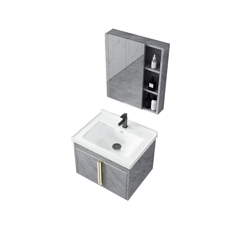 Contemporary Sink Vanity Mirror Cabinet Wall Mount Vanity Cabinet with Storage Shelving