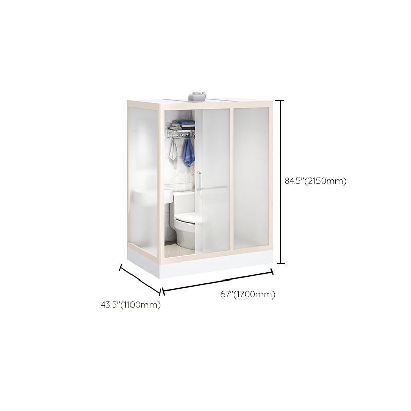 Modern Framed Tempered Glass Shower Kit with Base Included Framed Shower Stall in White