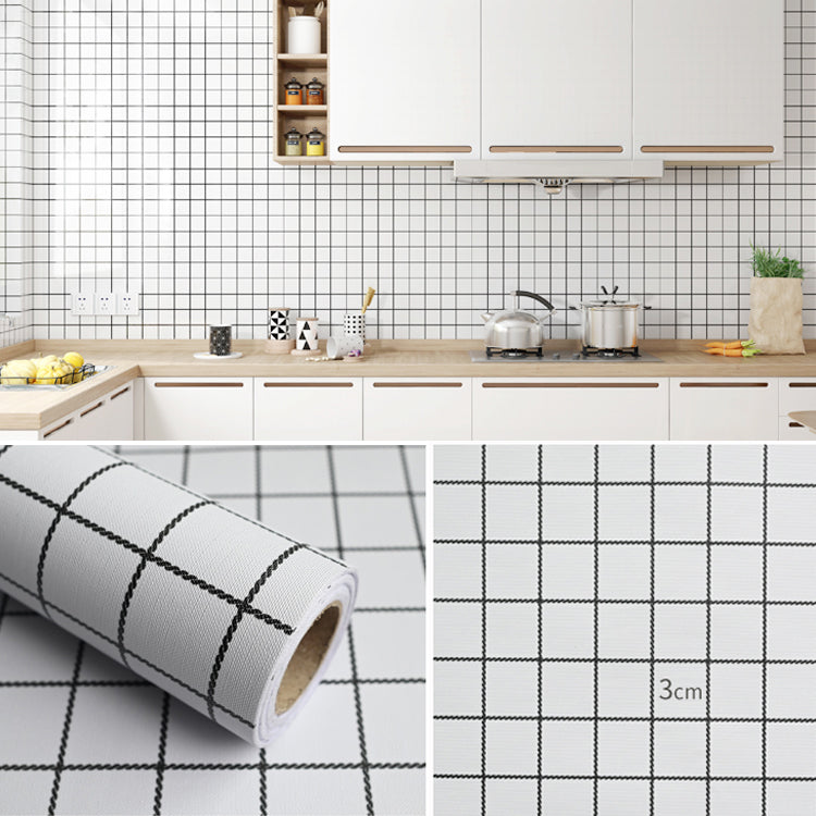 Modern Kitchen Backsplash Tile Plaid Print Peel and Stick Backsplash Tile