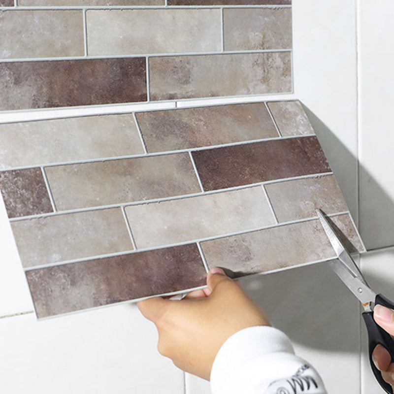 Peel & Stick Subway Tile Rectangle Water Resistant Plastic Peel & Stick Tile for Shower