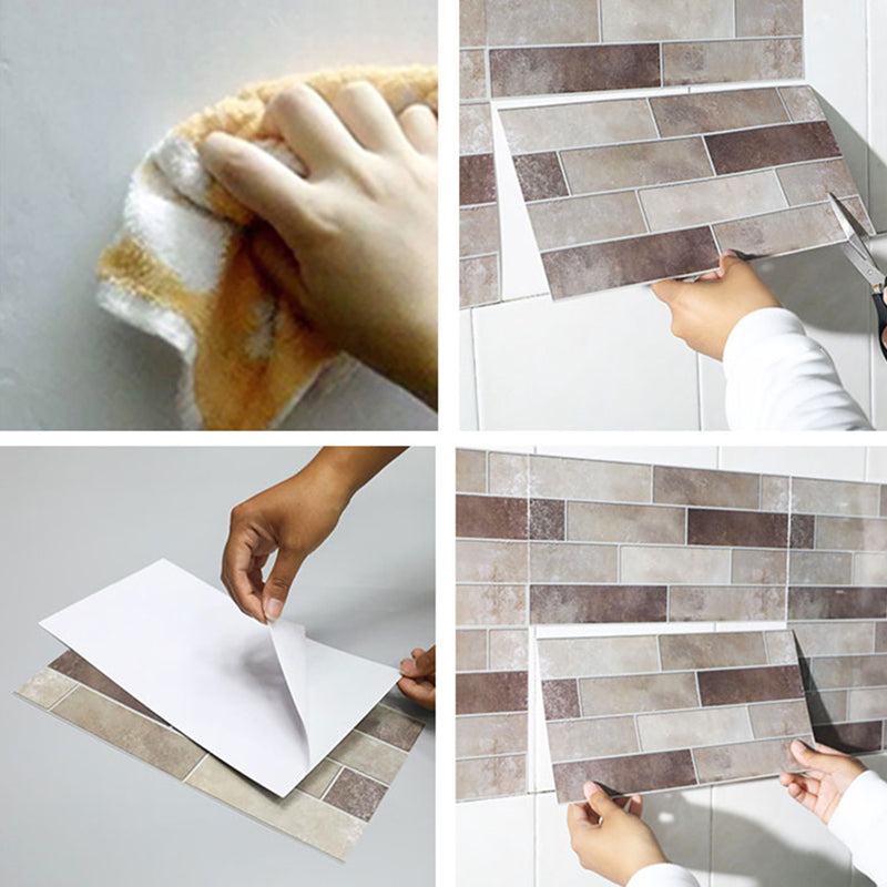 Peel & Stick Subway Tile Rectangle Water Resistant Plastic Peel & Stick Tile for Shower