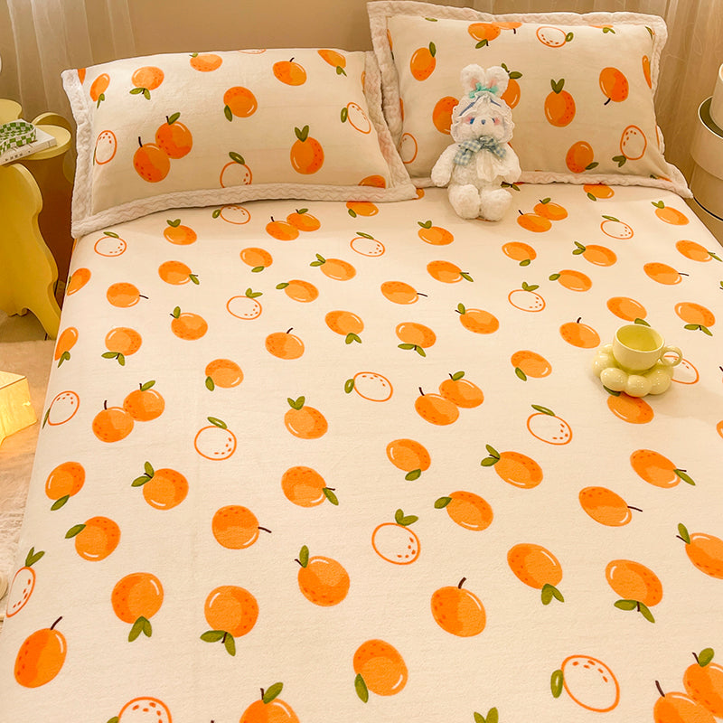 Non-Pilling Sheet Painting Fade Resistant Soft Flannel Bed Sheet Set