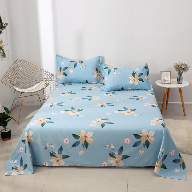 Bed Sheet Set Cotton Patterned Fade Resistant Breathable Soft Bed Sheet