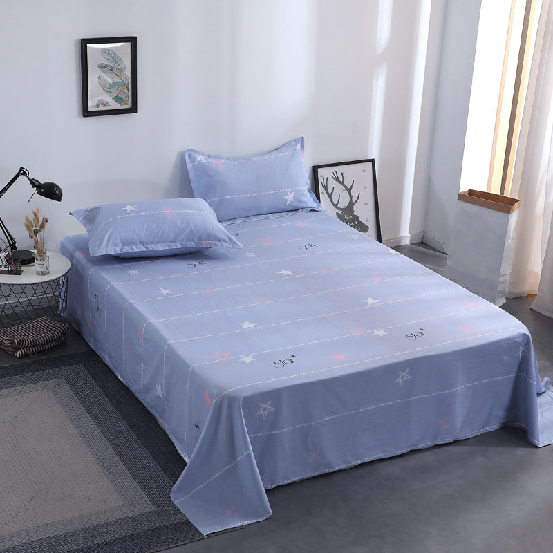 Bed Sheet Set Cotton Patterned Fade Resistant Breathable Soft Bed Sheet