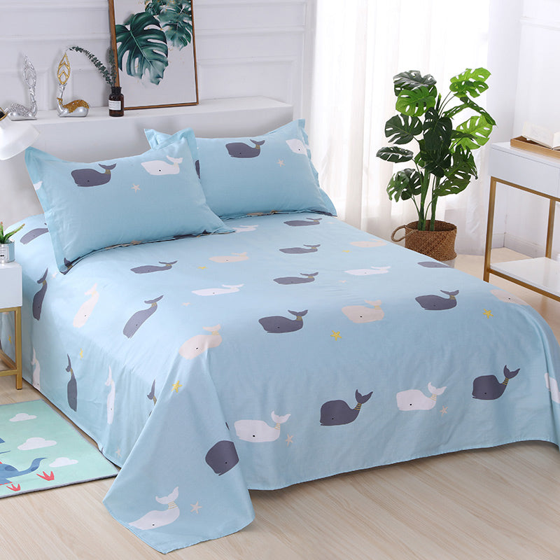 Bed Sheet Set Cotton Patterned Fade Resistant Breathable Soft Bed Sheet