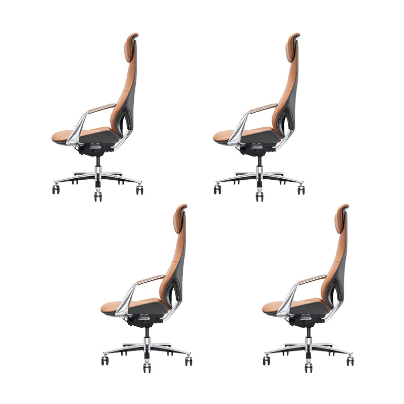 Contemporary Fixed Arms Executive Chair Wheels Included Managers Chair for Office