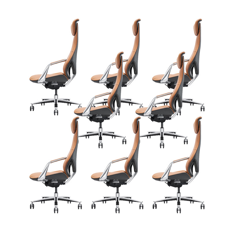 Contemporary Fixed Arms Executive Chair Wheels Included Managers Chair for Office