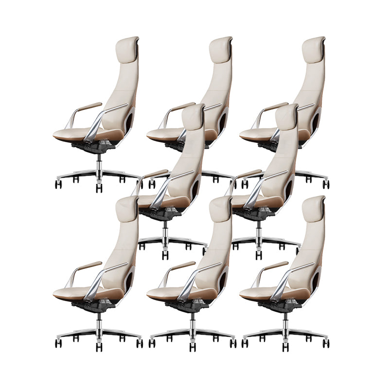 Contemporary Fixed Arms Executive Chair Wheels Included Managers Chair for Office