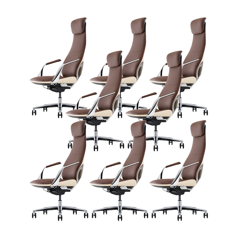 Contemporary Fixed Arms Executive Chair Wheels Included Managers Chair for Office