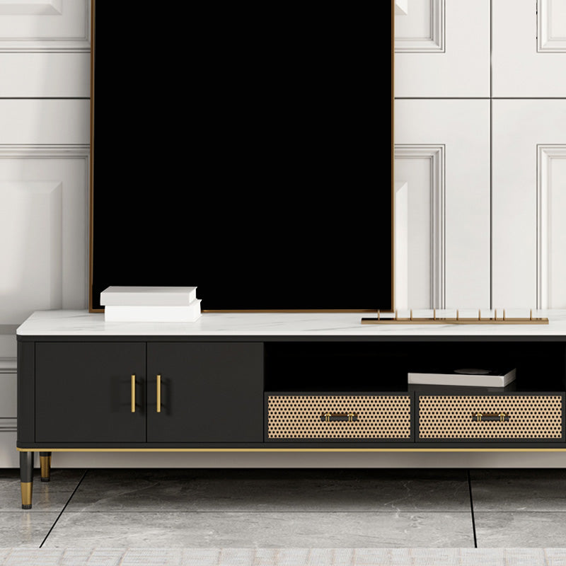 Modern TV Media Console Stone TV Media Stand for Living Room