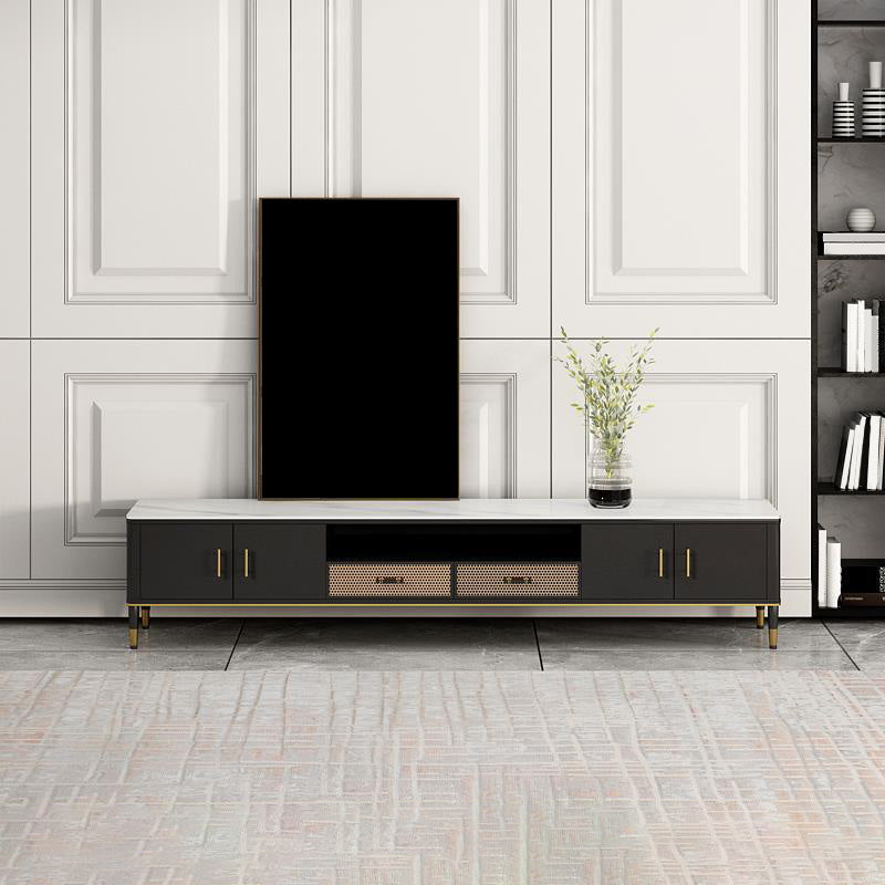 Modern TV Media Console Stone TV Media Stand for Living Room