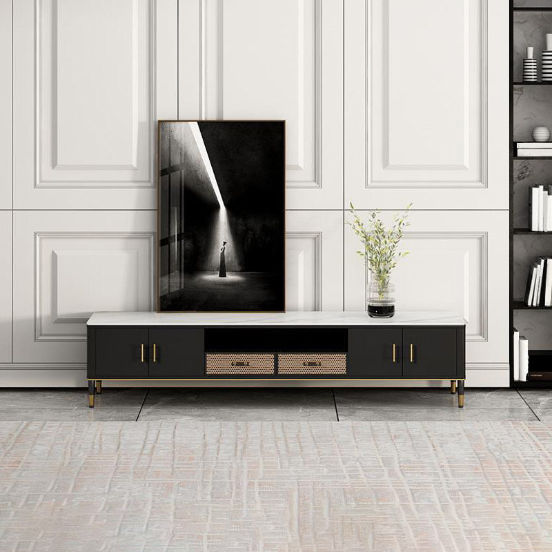 Modern TV Media Console Stone TV Media Stand for Living Room