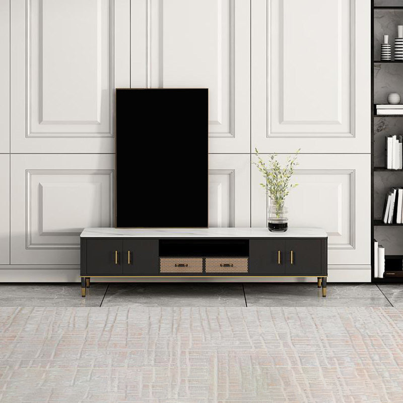 Modern TV Media Console Stone TV Media Stand for Living Room