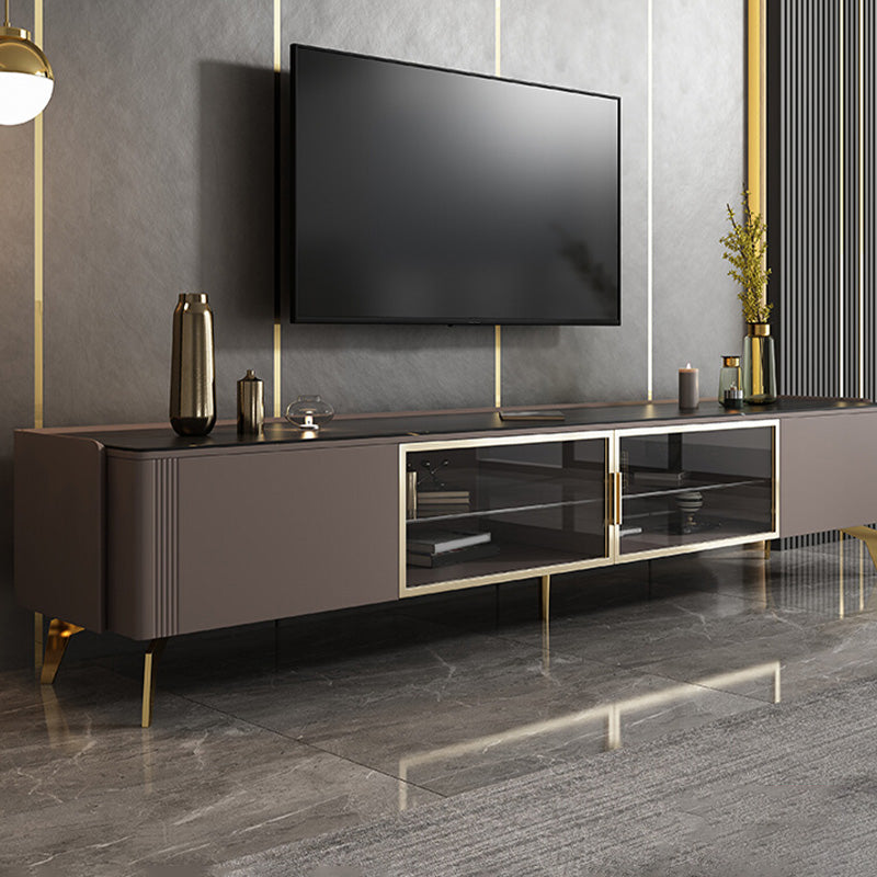 Glam Media Console TV Stand Stone TV Media Console for Living Room