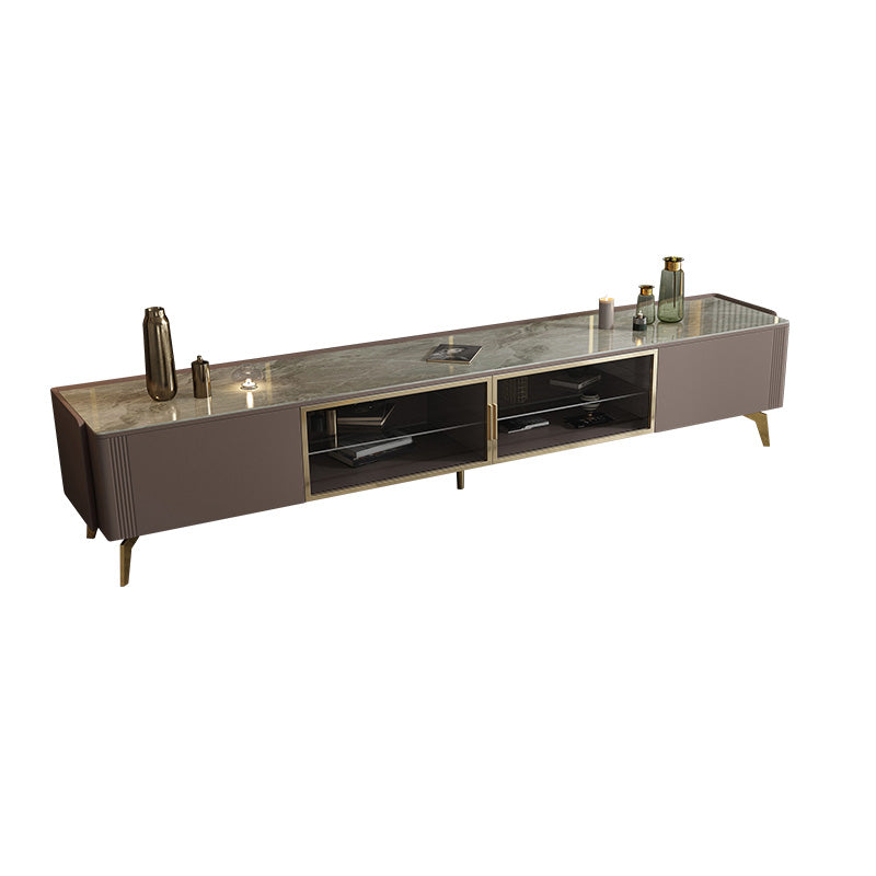 Glam Media Console TV Stand Stone TV Media Console for Living Room