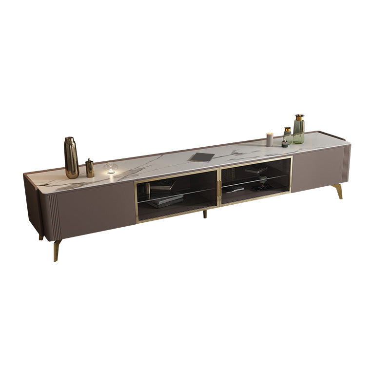 Glam Media Console TV Stand Stone TV Media Console for Living Room