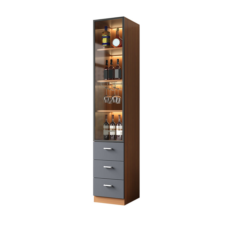 Contemporary Wood Display Stand Glass Doors Hutch Cabinet with Doors for Dining Room