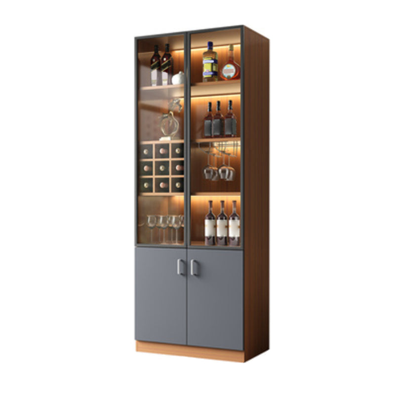 Contemporary Wood Display Stand Glass Doors Hutch Cabinet with Doors for Dining Room