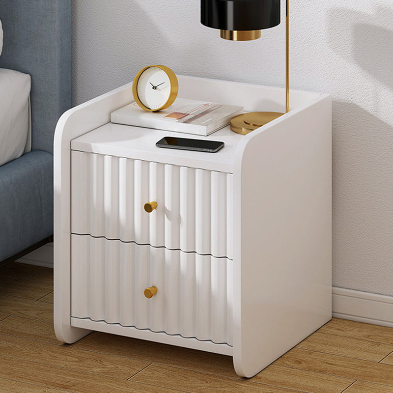 Contemporary Accent Table Nightstand Antique Finish Drawer Storage Bed Nightstand