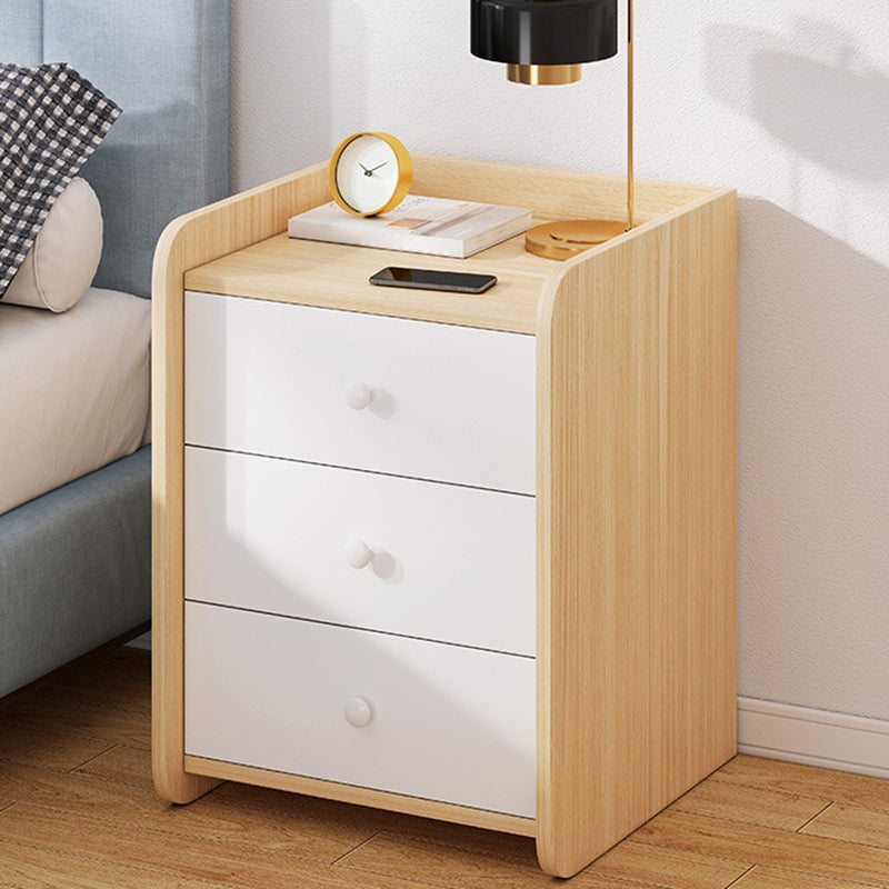 Contemporary Accent Table Nightstand Antique Finish Drawer Storage Bed Nightstand