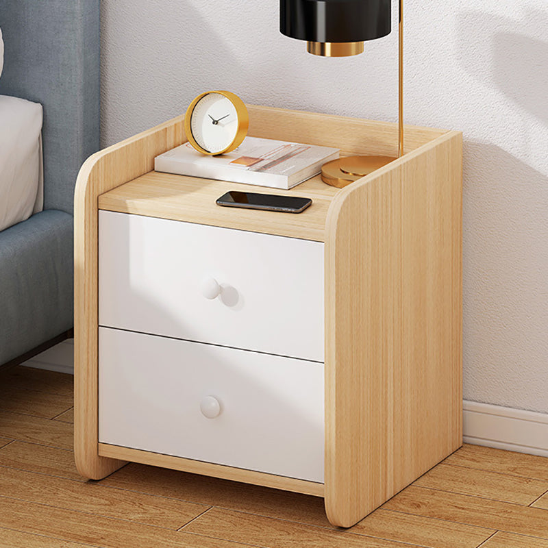 Contemporary Accent Table Nightstand Antique Finish Drawer Storage Bed Nightstand