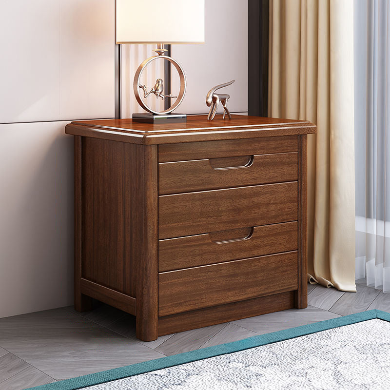 2 Drawers Traditional Accent Table Nightstand Antique Finish Bed Nightstand