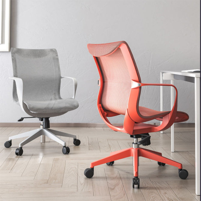 Contemporary Fixed Arms Task Chair Wheels Included Desk Chair for Office