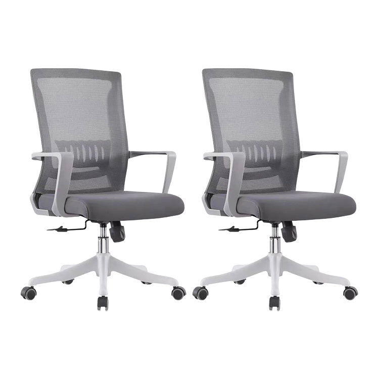 Modern Swivel Chair Fixed Arms Ergonomic Adjustable Seat Height Office Chair with Wheels