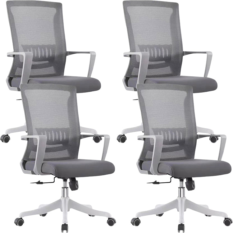 Modern Swivel Chair Fixed Arms Ergonomic Adjustable Seat Height Office Chair with Wheels