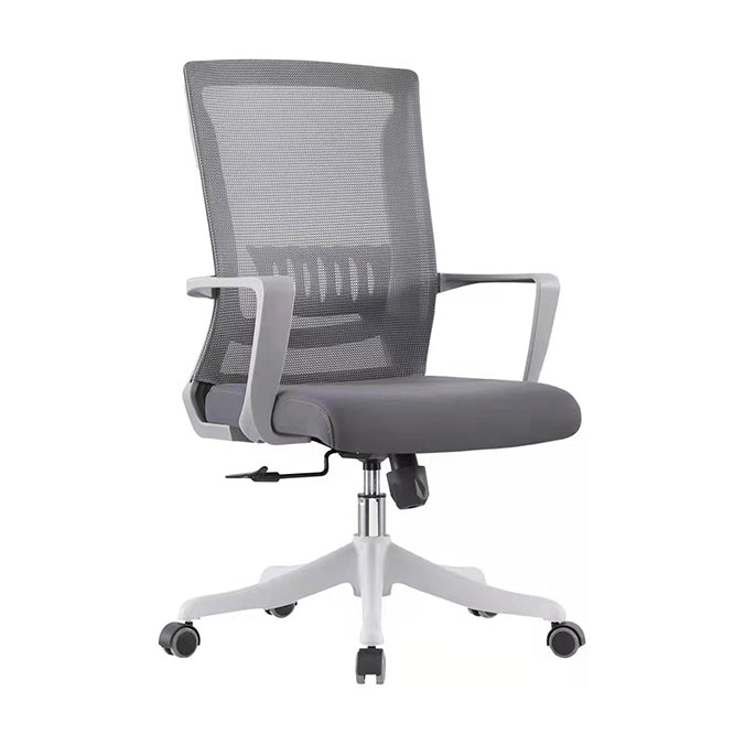 Modern Swivel Chair Fixed Arms Ergonomic Adjustable Seat Height Office Chair with Wheels