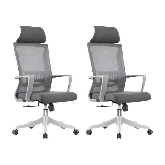 Modern Swivel Chair Fixed Arms Ergonomic Adjustable Seat Height Office Chair with Wheels