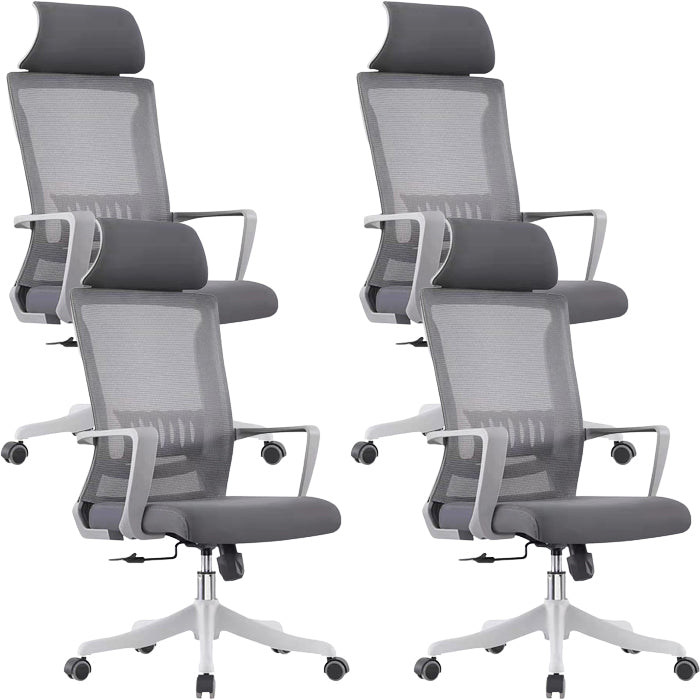 Modern Swivel Chair Fixed Arms Ergonomic Adjustable Seat Height Office Chair with Wheels