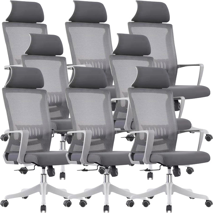 Modern Swivel Chair Fixed Arms Ergonomic Adjustable Seat Height Office Chair with Wheels