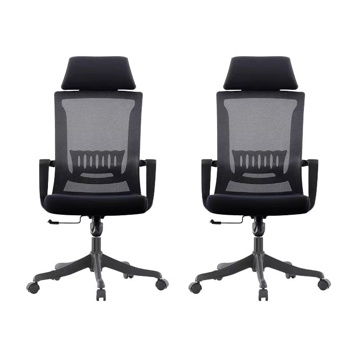 Modern Swivel Chair Fixed Arms Ergonomic Adjustable Seat Height Office Chair with Wheels