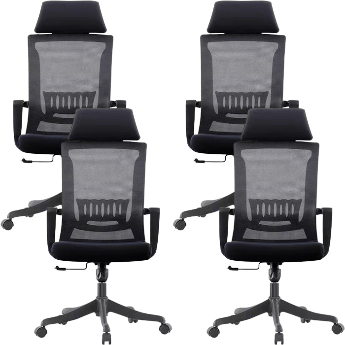 Modern Swivel Chair Fixed Arms Ergonomic Adjustable Seat Height Office Chair with Wheels