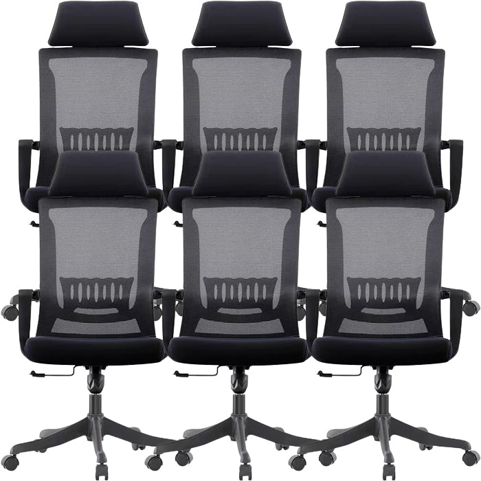 Modern Swivel Chair Fixed Arms Ergonomic Adjustable Seat Height Office Chair with Wheels