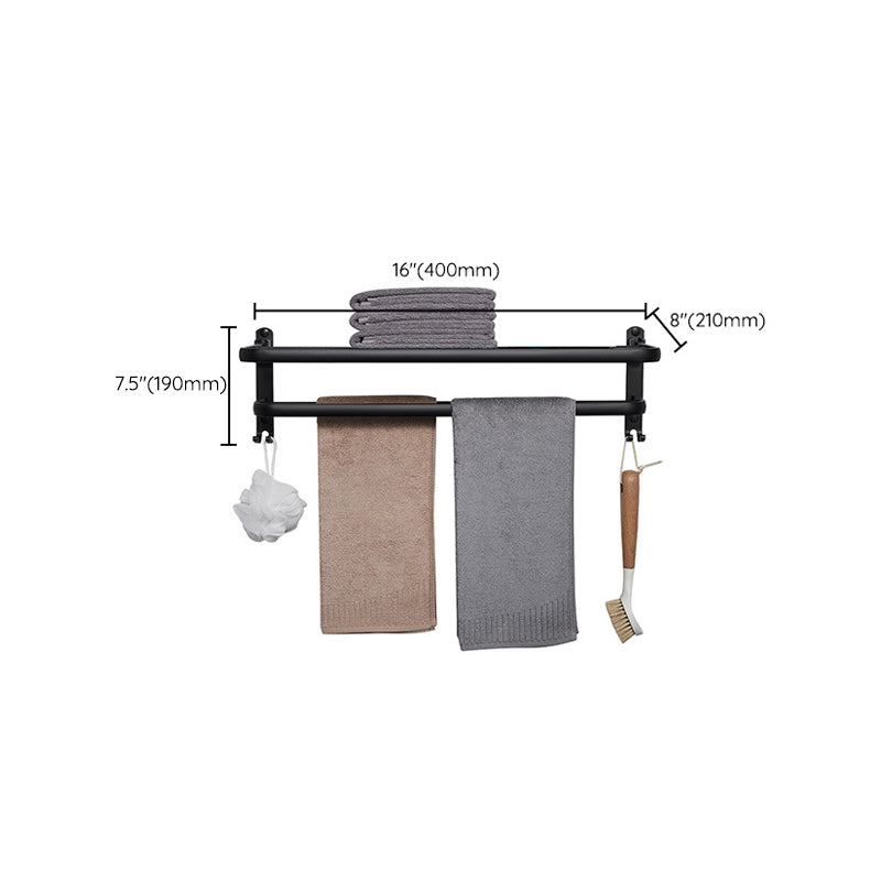 Modern Aluminum Bathroom Accessory Set Matte Black Bath Shelf/Towel Bar/Paper Holder