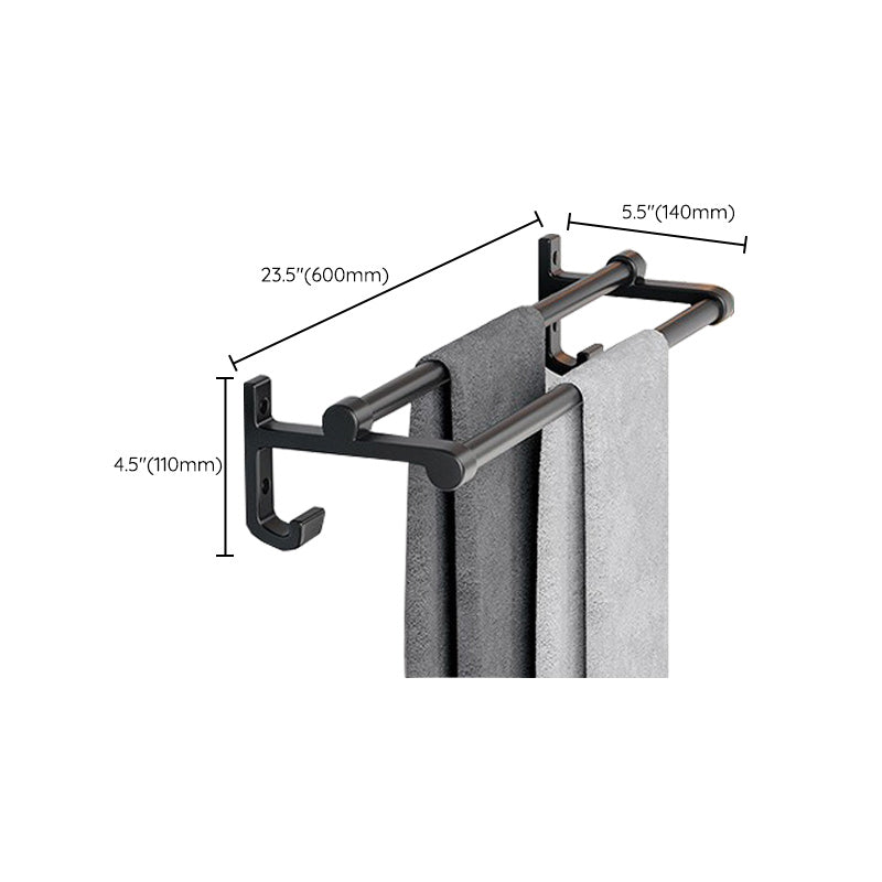 Modern Aluminum Bathroom Accessory Set Matte Black Bath Shelf/Towel Bar/Paper Holder