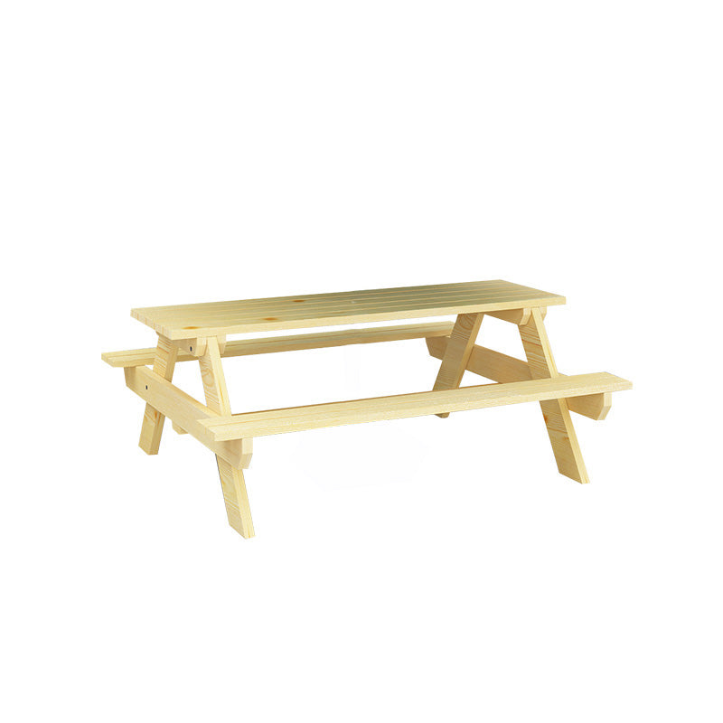 Contemporary Solid Wood Picnic Table Rectangle Water Resistant Picnic Table